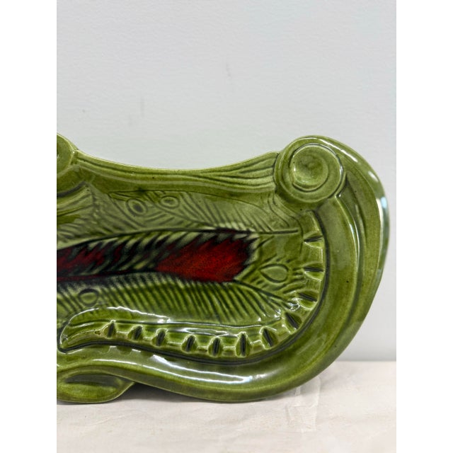 Vintage Marcia of California Sculptural Green Ashtray For Sale - Image 4 of 11