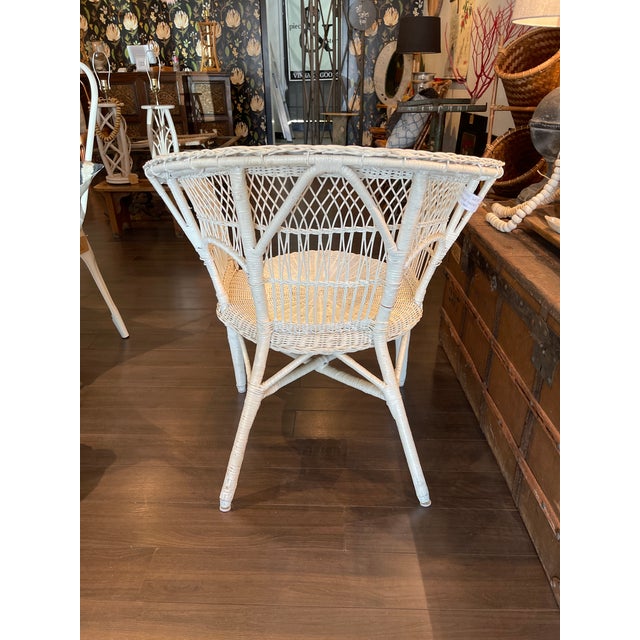 Vintage White Wicker Barrel Chair Chairish