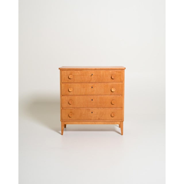 Vintage Scandinavian Birch Chest of Drawers, 1950s For Sale - Image 10 of 10