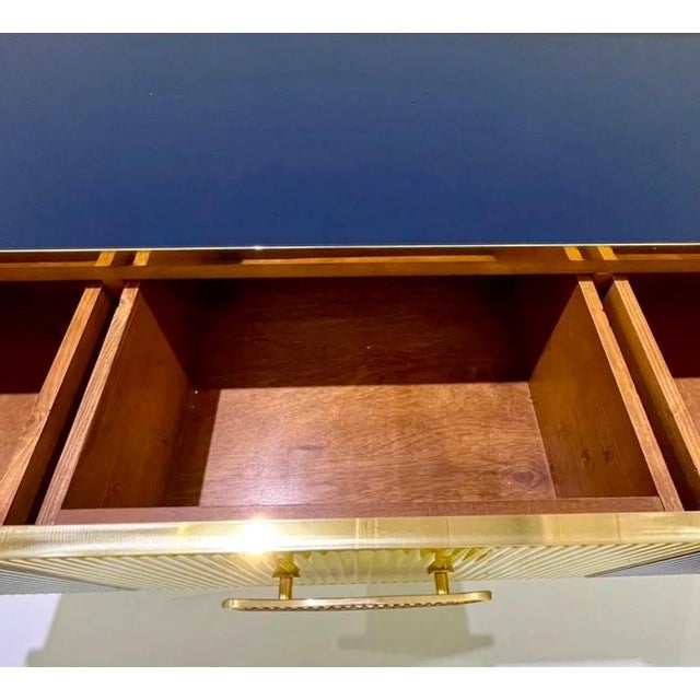 Mid-Century Modern Italian Multi-Color Six-Drawer Chest / Cabinet on Brass Legs For Sale In New York - Image 6 of 10