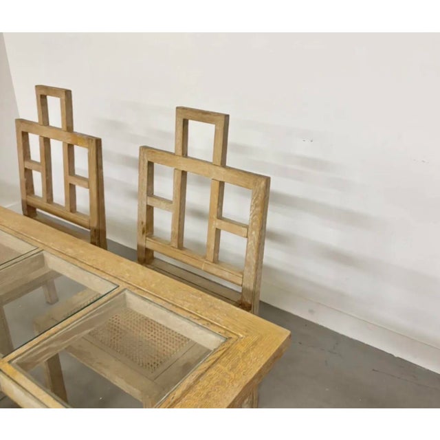 Vintage Chairs and Dining Table in Limed Oak by Jean Michel Wilmotte, 1970s, Set of 7 For Sale - Image 9 of 10
