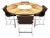 Circular Dining Table and Leather Chairs attributed to Richard Young for Merrow Associates, 1960s, Set of 5 For Sale