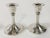 Classic pair of heavy silverplate candlesticks. Marked Oneida USA. Patina.