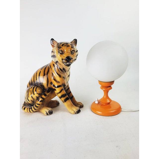 Ceramic Tiger Figurine, 1970s, in Worn conditions. Designed 1970 to 1979