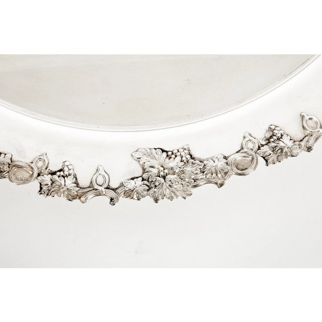 Large English Silver Plated Circular Barware / Tableware Tray For Sale - Image 10 of 13
