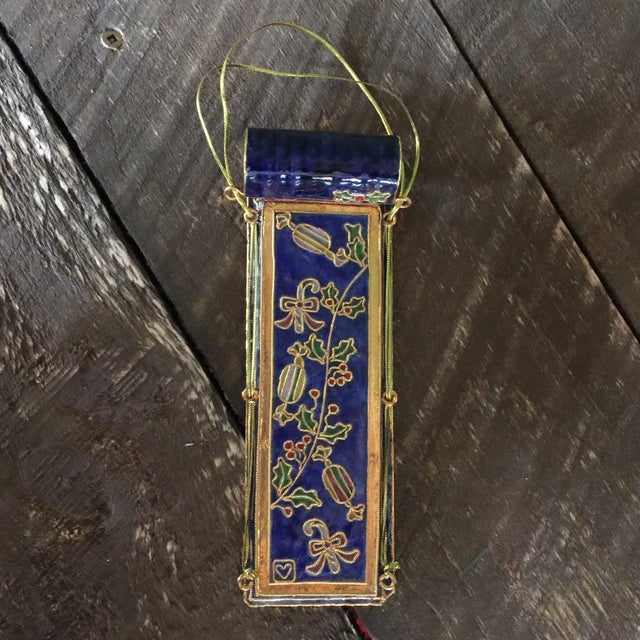 1990s Vintage Russian Czar-Style Enameled Christmas Sled Ornament For Sale - Image 5 of 9