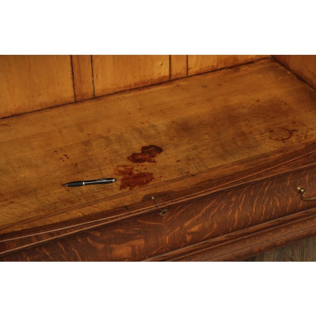 Brown Antique Victorian Winged Griffin Carved Oak Sideboard Buffet For Sale - Image 8 of 13