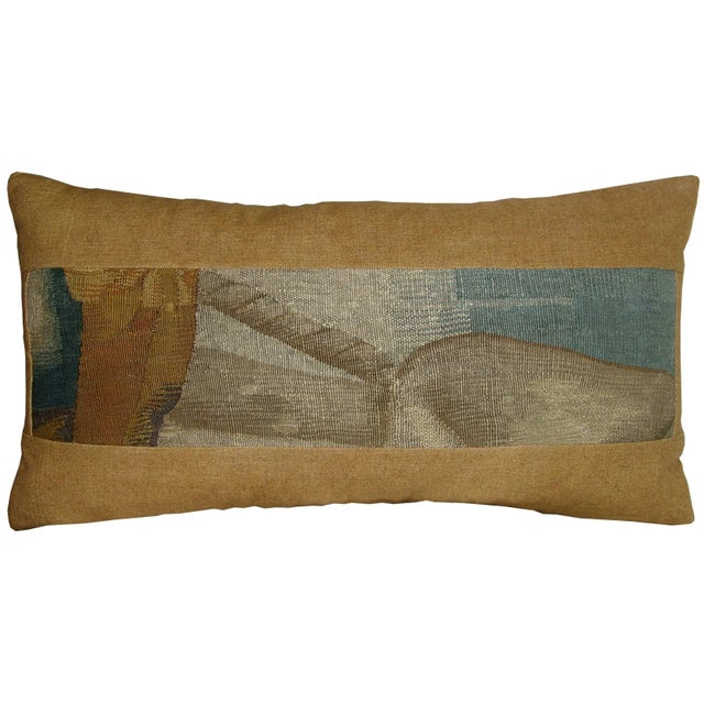 17th Century 17th Century Antique Brussels Tapestry Pillow For Sale - Image 5 of 9