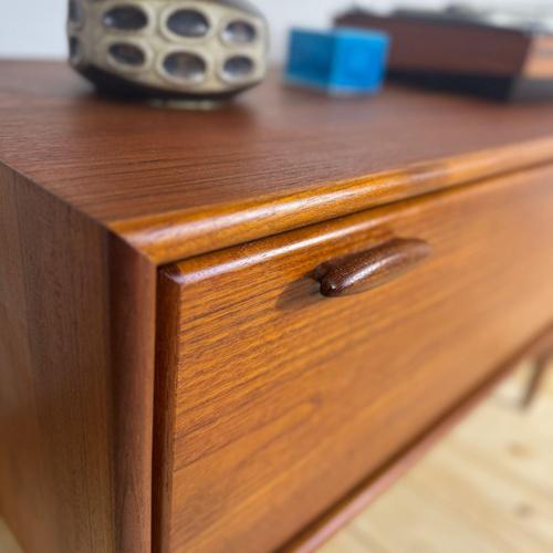 Vintage low cabinet with drop-down door – 1960s scandinavian design, teak and elegant details this low cabinet with a...