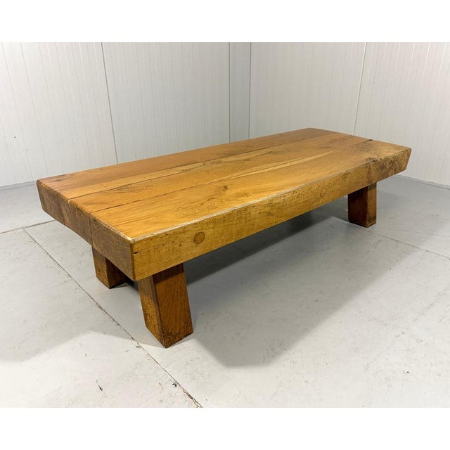 Rustic Sturdy Hardwood Coffee Table, 1960s For Sale - Image 4 of 18
