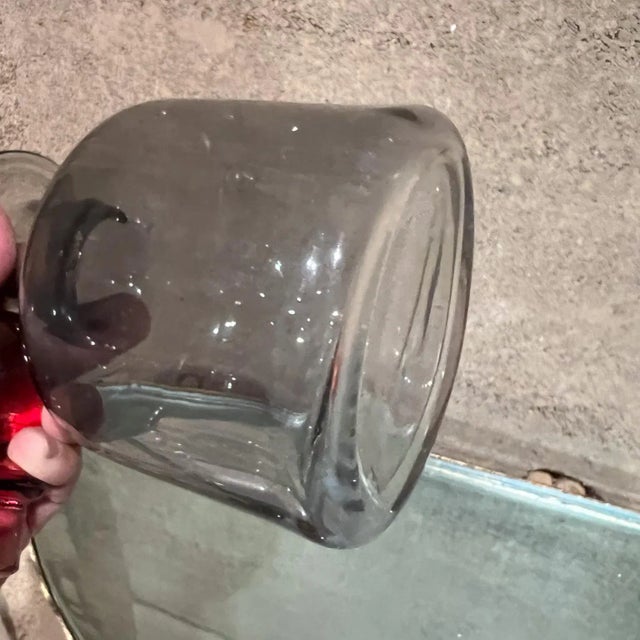 Red Smoke Glass Decanter Red Stopper Attributed to Holmegaard For Sale - Image 8 of 9