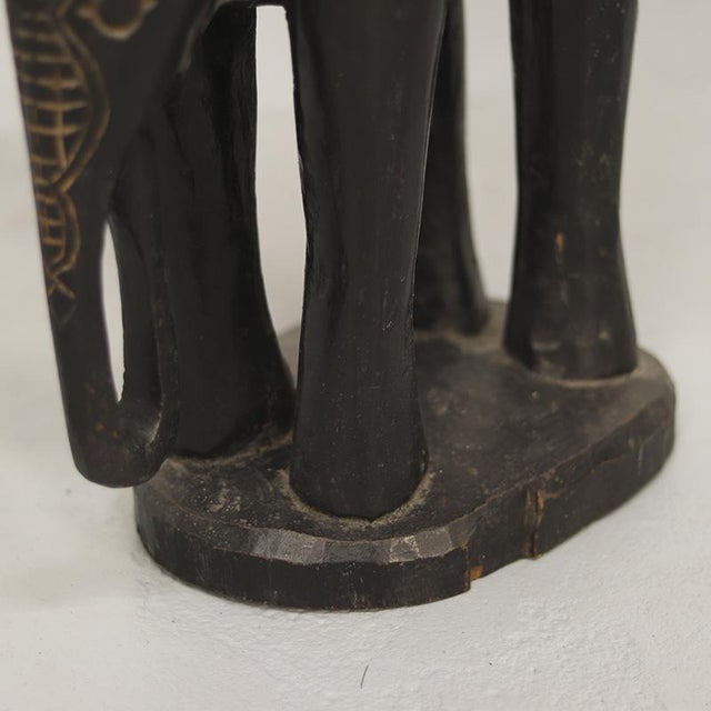 1920s Antique Folk Art Colonial Elephant Side Table / Pedestal For Sale - Image 5 of 10