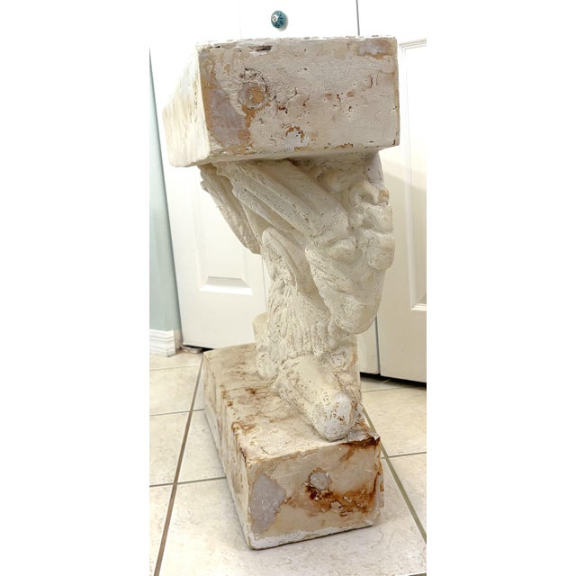Vintage Neoclassical Style Double Rams Head Console Table For Sale In West Palm - Image 6 of 16
