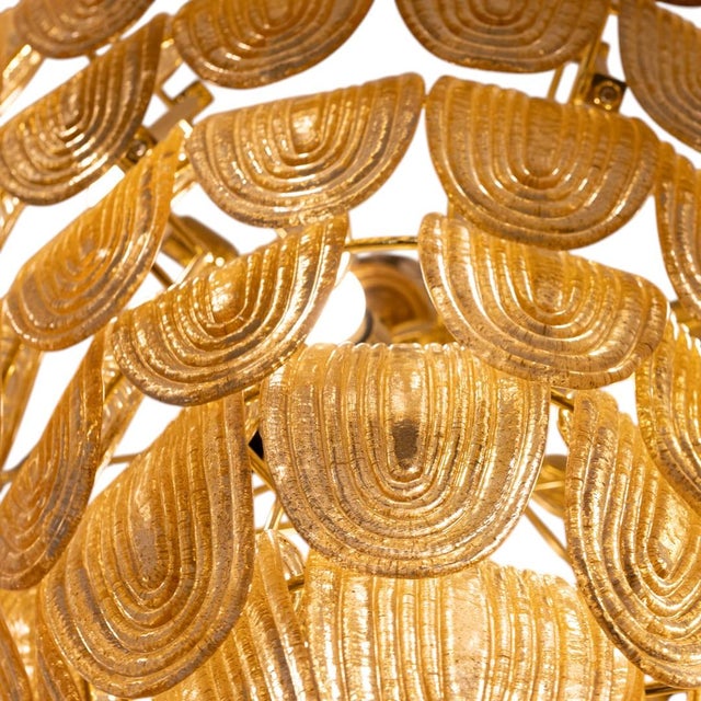 Art Deco Golden Lobe Pendant Lamp, 1960s For Sale - Image 6 of 8