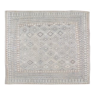 1990s Afghan Tribal Hand Woven Flatweave/Kilim With Organic Wool and Soft Texture,8'5"X9'8" For Sale