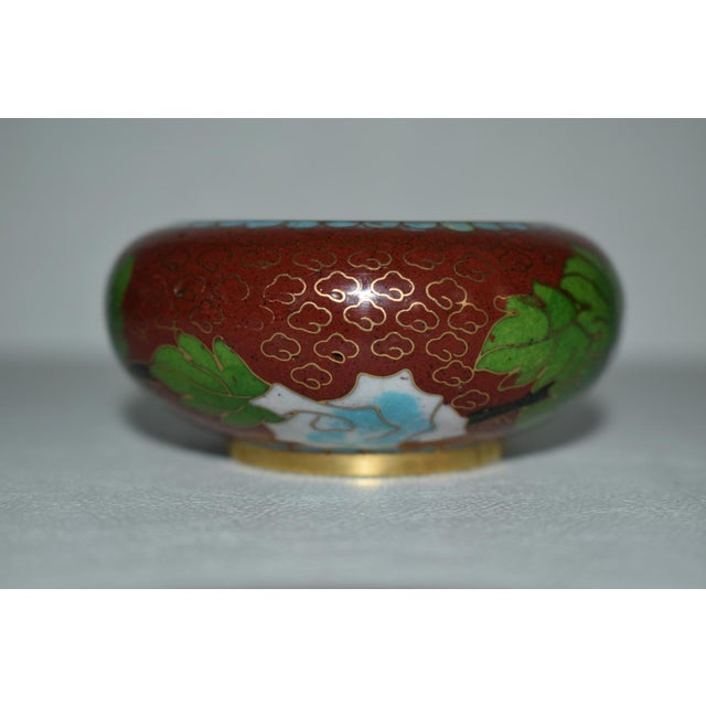 Vintage Mini Cloisonné Bowl W/Floral Design For Sale In Philadelphia - Image 6 of 8
