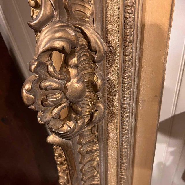 Very Large American Victorian Giltwood and Gesso Painting/Mirror Frame For Sale - Image 9 of 12