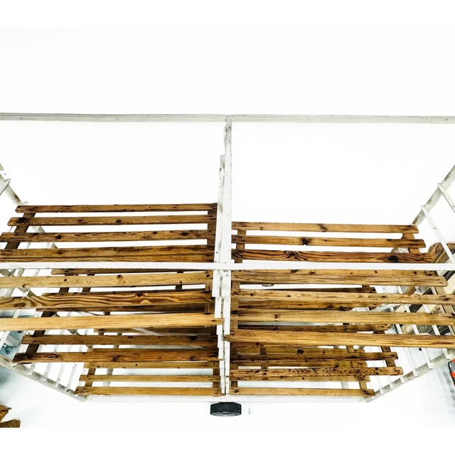 Rustic European Vintage Belgian Bakery Cart Trolley With Casters For Sale - Image 3 of 6