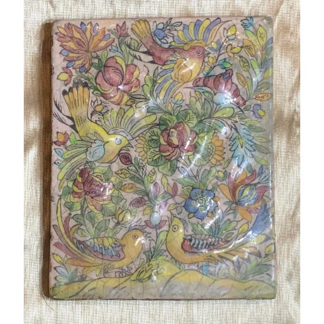 Vintage Persian Ceramic Tile For Sale - Image 4 of 11