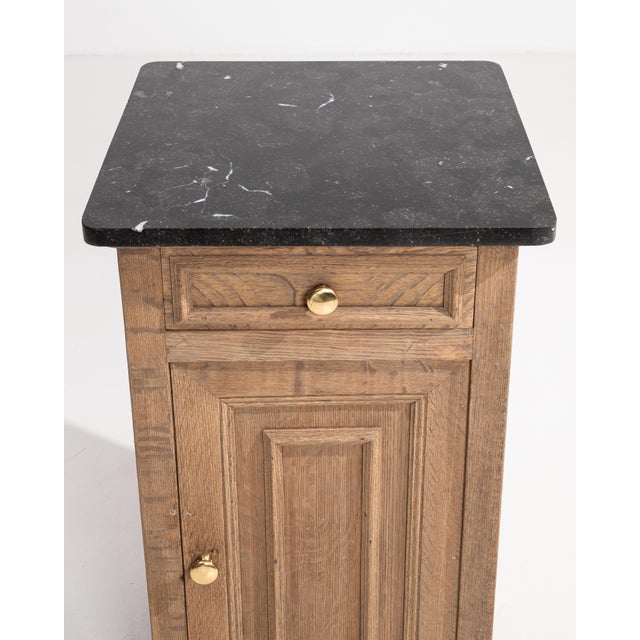 Early 20th Century Oak Louis Philippe Side Table With Marble Top For Sale - Image 4 of 17