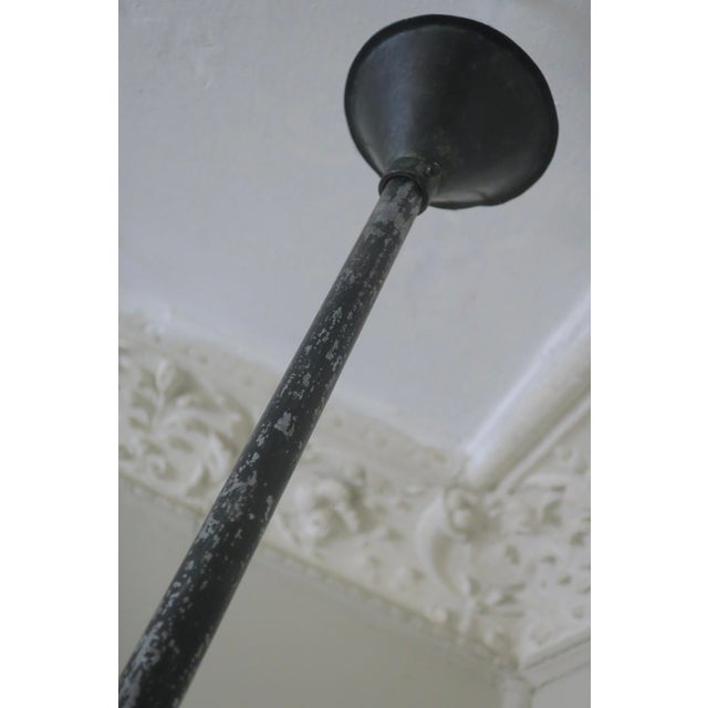 Black Brutalist Wrought Iron and Copper Chandelier, 1960s For Sale - Image 8 of 16