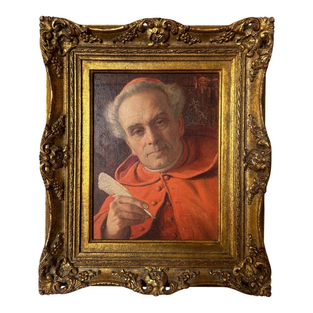 Original Otto Eichinger Oil Painting of a Cardinal For Sale