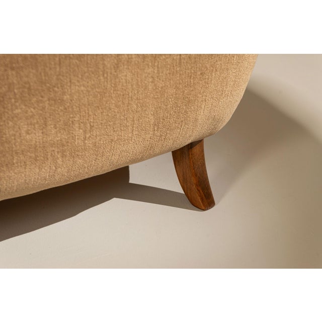 Beige Three-Seater in Mohair from Berga Möbler, Sweden, 1940s For Sale - Image 8 of 13