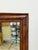 Wood Vintage MCM Walnut Burlwood Tiger Oak Wall Mirror Antique Frame Hanging Mirror For Sale - Image 7 of 13