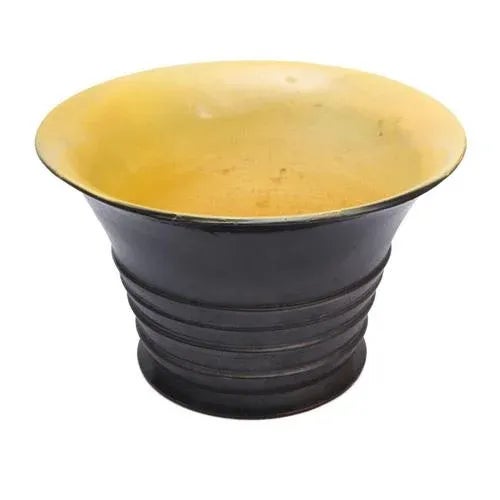 Yellow Art Deco Ceramic Vase For Sale - Image 8 of 8