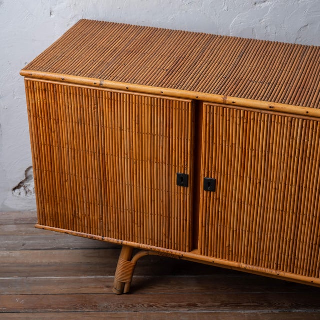Mid-Century Modern Adrien Audoux & Frida Minet Bamboo Sideboard, 1960s For Sale - Image 3 of 15