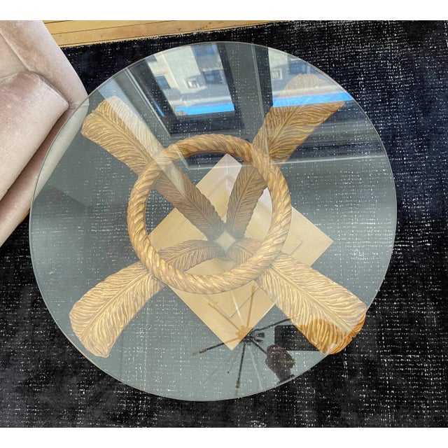 Brown Grosfeld House Plume Base Glass Top Cocktail Table For Sale - Image 8 of 9