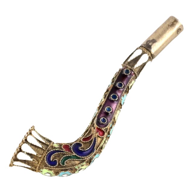 Cloisonne Enamel Silver Mouthpiece, 1920s For Sale