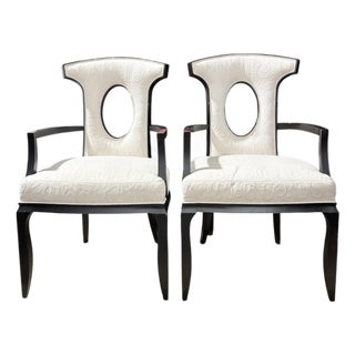 Barbara Barry for Henredon Rosewood Dining Armchairs or Accent Chairs, a Pair For Sale