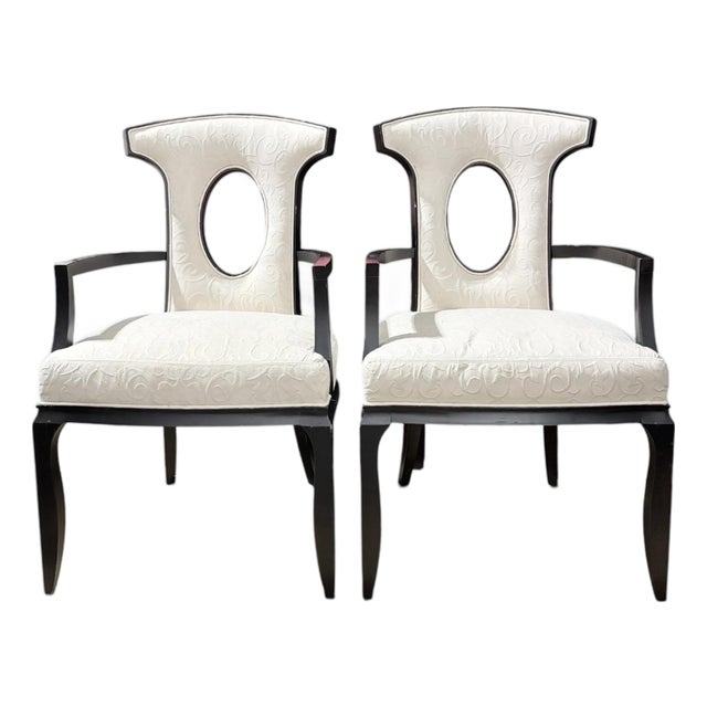 Barbara Barry for Henredon Rosewood Dining Armchairs or Accent Chairs, a Pair For Sale