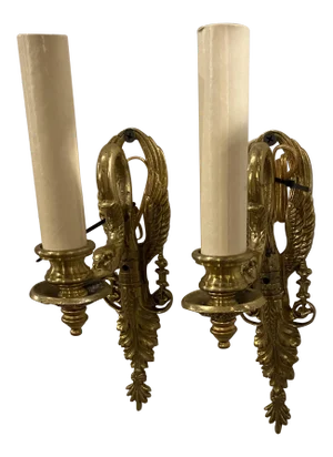 French Empire One Light Sconces - a Pair