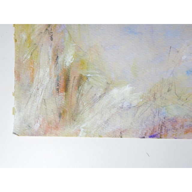 Mid-Century Modern 1989 Abstract Seascape With Sailboat Watercolor Painting For Sale - Image 3 of 6