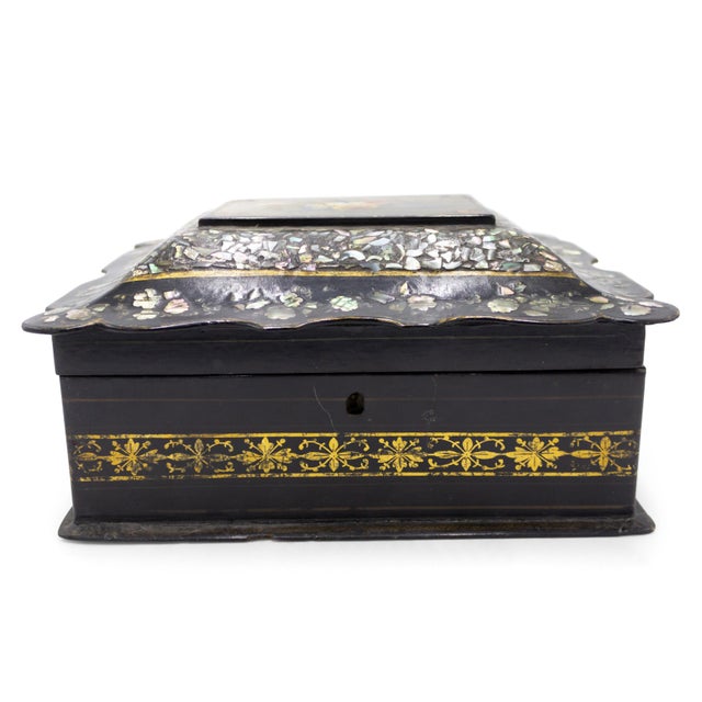 English Victorian Papier Mache Box Chairish