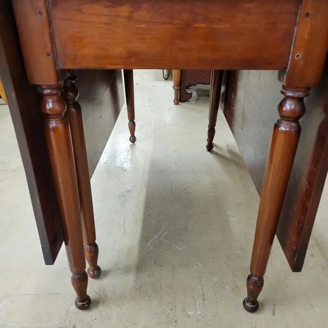 Wood Antique American Cherry Drop Leaf Gateleg Dining Table For Sale - Image 7 of 7