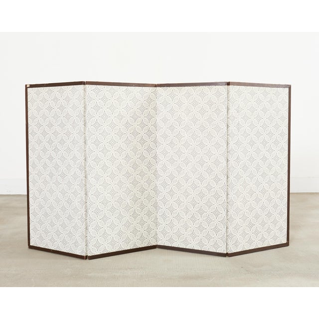 Japanese Showa Four Panel Screen Persimmon Branch in Snow For Sale - Image 17 of 18