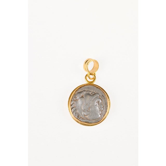 Contemporary Ancient Greek Drachm Pendant For Sale - Image 3 of 10