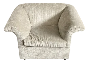 Set of Vintage Armchairs in Beige Fabric, 1980s