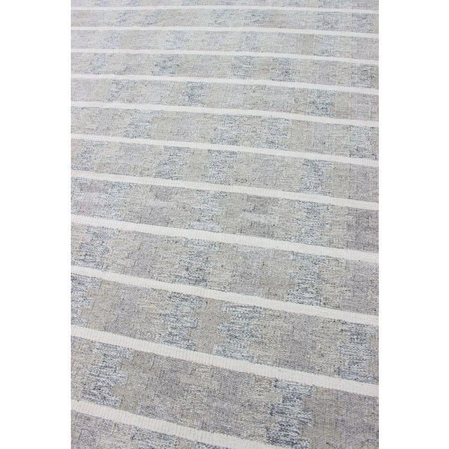Modern Design Scandinavian Flat-Weave Rug With Neutral Colors For Sale In Atlanta - Image 6 of 13