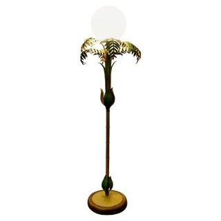 French Conservatory Painted Toleware Floor Lamp, 1960s For Sale