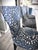 2010s Modern Regal Blue & Ivory Damask Bohemian Lotus Flower Design Counter Stools Set of 4 For Sale - Image 5 of 10