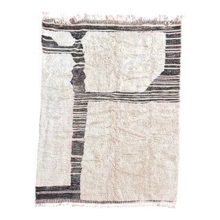 Oversized Contemporary Moroccan Mrirt Wool Rug For Sale