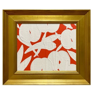 Ron Giusti Mini Orchid Orange Cream Acrylic Painting For Sale