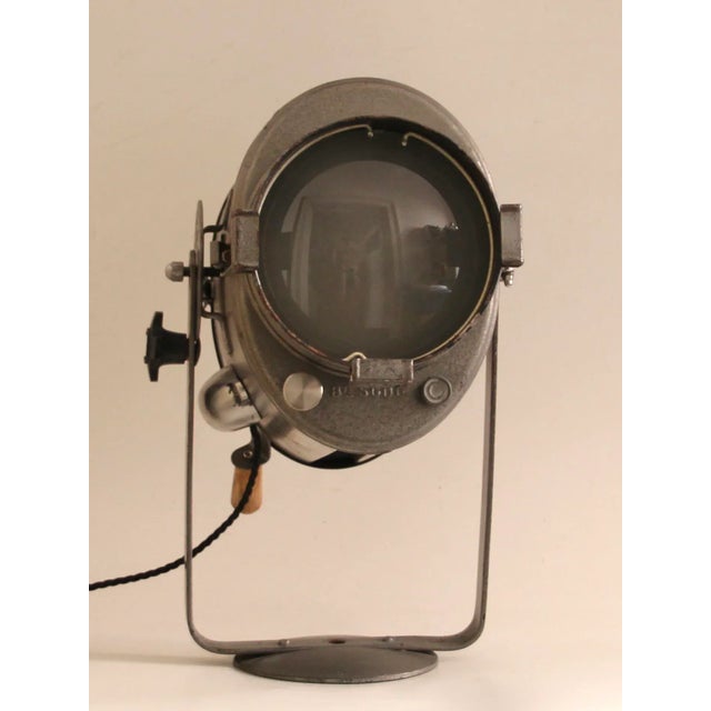 This very large spotlight was used in theater, film, and television. It was manufactured in paris by the well-known french...