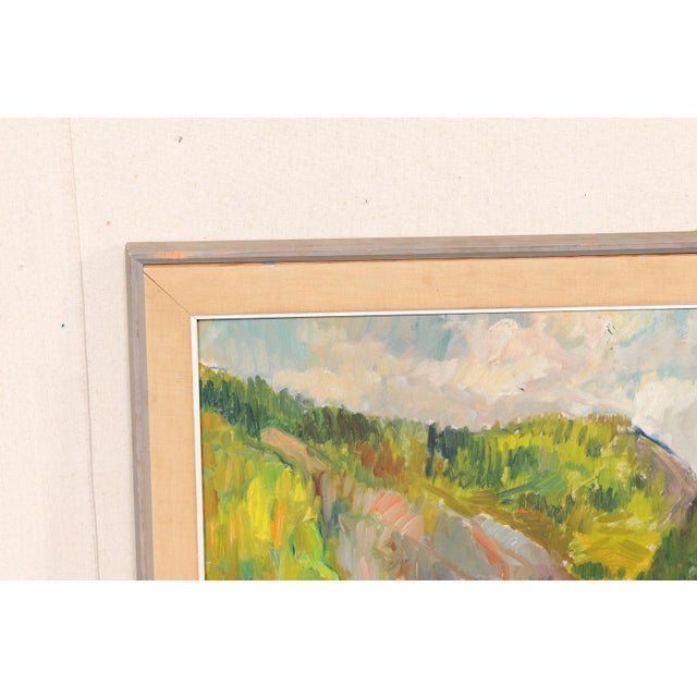 Mid 20th Century Swedish Framed Cascading Waterfall Painting For Sale - Image 10 of 14
