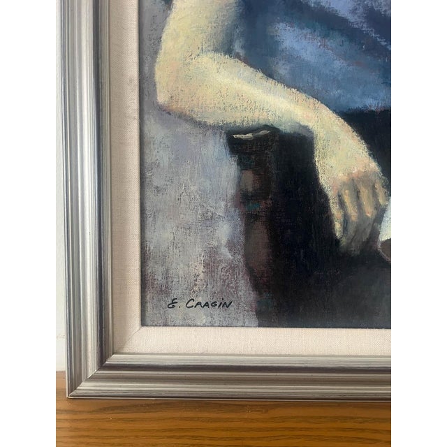 Mid 20th Century Large Vintage Impressionist Woman Portrait Oil Painting For Sale - Image 5 of 7