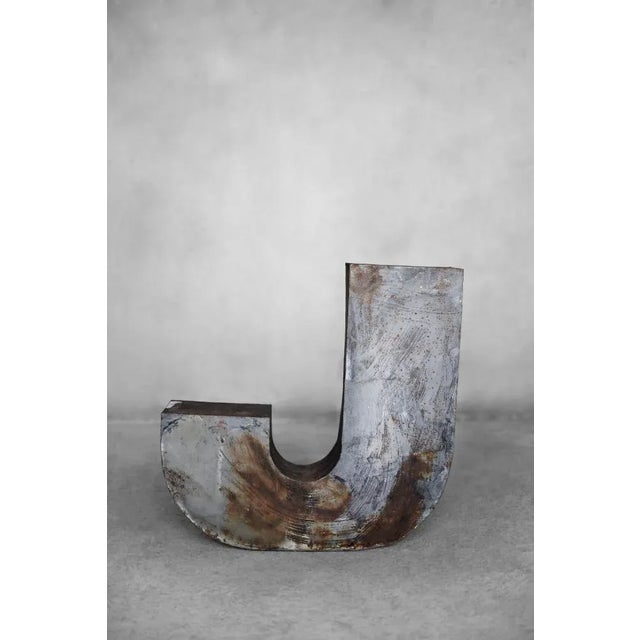 Large Vintage Polish Industrial Metal Letter J, 1950s For Sale - Image 11 of 11